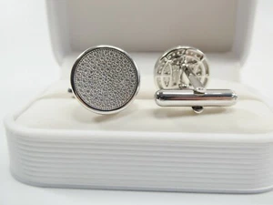REAL HIGH QUALITY 925 STERLING SILVER FULL STONE CUFFLINKS - Picture 1 of 12
