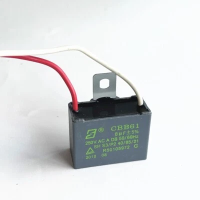 CBB61 8mfd 8uf 8 uf mfd50V AC 50/60Hz MOTOR START RUN Fan Capacitor US STOCK
