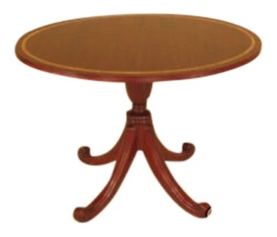 27001EC: Inlaid Oval Top Mahogany Pedestal Occasional Table - Image 1 of 4