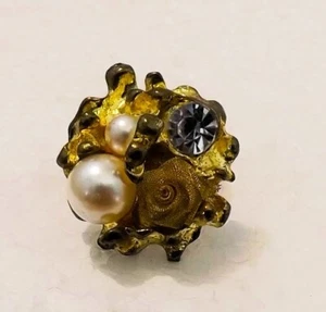 Vintage style adjustable Ring with multi-dimensional design - Picture 1 of 9