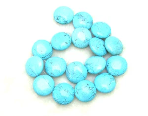 25mm Round Coin Natural Blue TURQUOISE Beads for Jewelry Making DIY Strands 15" - Picture 1 of 6