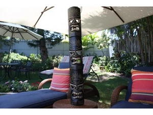 50" EXTRA LARGE TRIPLE FACE Hawaiian KU Tiki Tribal Mask. Polynesian Pop Art. - Picture 1 of 2