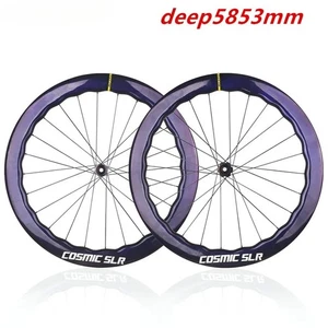 Juego de ruedas de bicicleta de carretera de fibra de carbono trinquete 36/54/60T freno de disco 700c ancho 28 mm  - Imagen 1 de 15