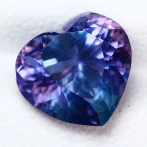 4.07 Ct IF Sparkling Heart Cut 8.9 x 9.7 MM 100% Natural Greenish Blue Tanzanite - Picture 1 of 5