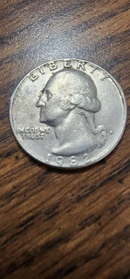 Rare 1982 Liberty Quarter Error Coin Mint Mark "D" Filled And "In Cod We Trust" - Image 1 of 4