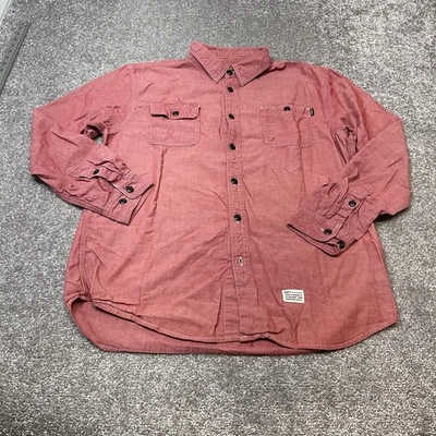 Camisa Huf Manga Larga Con Botones 100% Algodón Roja XL Foto 1 de 4