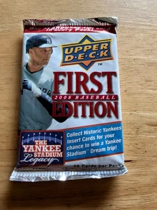 2008 Upper Deck Baseball First Edition Sealed Pack 10 Cards Jeter Wrapper - Picture 1 of 2