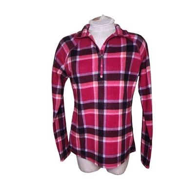 Pullover a cuadros Eddie Bauer para mujer polar 1/4 cremallera manga larga cuello falso talla S nuevo con etiquetas Foto 1 de 4