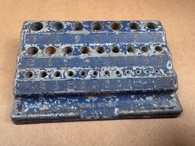 Vintage Craftsman Drill Bit Stand Holder Index - Blue - Metal - Made in USA - Image 1 of 4