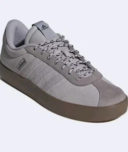 "NEW" Adidas Men's VL Court 3.0 Suede Sportswear Sneakers Sz 10.5 Glory Gray - Picture 1 of 9