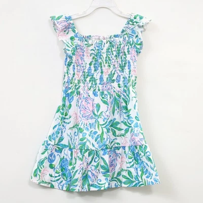 Lilly Pulitzer Girls Mini Jilly Dress Tiered Floral Printed Smocked S NEW 281035 - Image 1 of 4