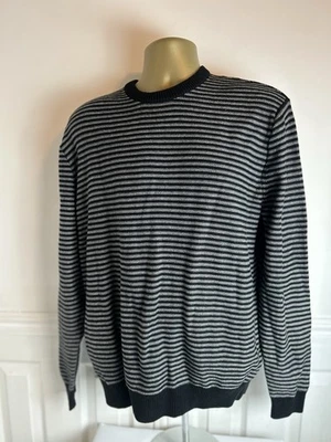 Chaps Mens Vintage Crew Neck Black & Grey Cotton Pull Over Sweater Size L/G - Image 1 of 3