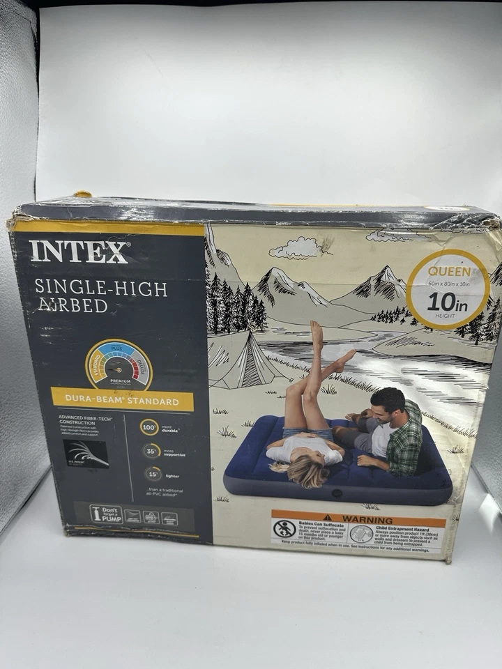 Intex Single-10” High Air bed Air Mattress Dura-Beam Standard Queen IP