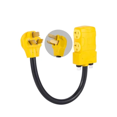 Heavy Duty 50Amp to 20 Amp 220V Dryer Adapter Cord. NEMA 10-50P Male to Female R - Image 1 of 4