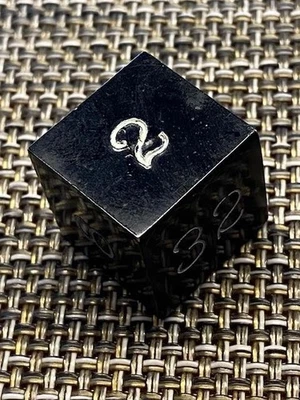 18mm Vintage Backgammon Bakelite Black Catalin Double Cube Dice - Image 1 of 4