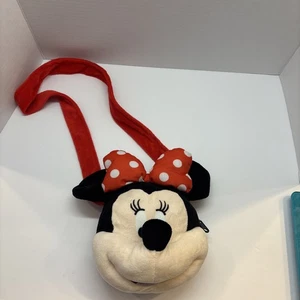 Disney Minnie Mouse Gesicht Plüsch Kinder kleine Handtasche Geldbeutel - Bild 1 von 7