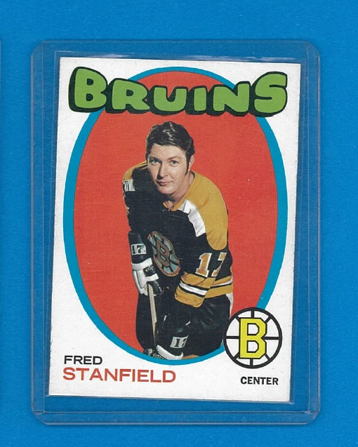 1971 Topps Hockey #7 Fred Stanfield Bruins NM - Image 1 of 2