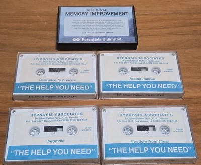 Hypnosis Cassette Lot of 5 Happiness Weight Loss Stress Insomnia Exercise! - Imagem 1 de 4