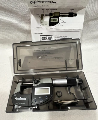 0-1"/0-25mm 0.00005"/0.001mm Digital Electronic Outside Micrometer IP65 - Image 1 of 4