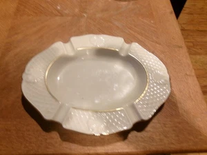 Lenox Aegean Collection Riviera Ashtray Cream Gold Trim Sea Shells 8.25" Long - Picture 1 of 4