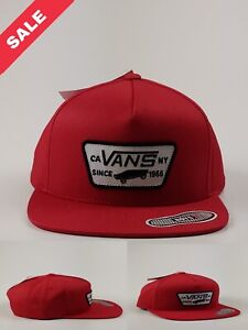 VANS CAP BOYS FULL PATCH RED/ ADJUSTABLE SNAP BACK STRAP CHECK/ LOGO 