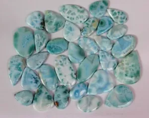Lotto cabochon larimar caraibici / pietra preziosa Larimar originale / pietre preoccupanti Larimar - Foto 1 di 10