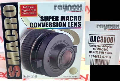 Raynox MSN-202 PRO 1.5X Super Macro Lens + F37 UAC3500 52mm-55mm-58mm-62mm-67 mm - Image 1 of 4