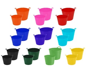 [Juego de 10] Cubo de almacenamiento de alimentación de animales de jardín bañera flexible de plástico 26L/42L Reino Unido - Imagen 1 de 37