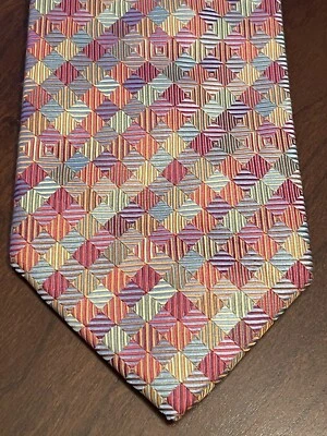 Corbata Alexander Julian Colores Rojo Azul Naranja Hecha a Mano 100% Poliéster Hombre’s Foto 1 de 4