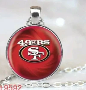 FOOTBALL NECKLACE - MEN"S, WOMEN"S OR KIDS W/ ROUND CHARM - Picture 1 of 5
