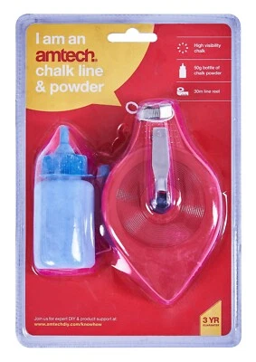 2Pc Chalk Reel Line 100Ft / 30M Red Powder Marking Straight Lines Builders - Image 1 of 3