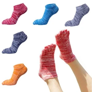Paquete de 5 calcetines de algodón de cinco dedos para mujer multicolor informales deportes corte bajo - Imagen 1 de 17