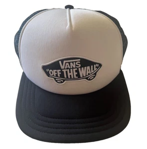 Vans Off The Wall Black and White Baseball Trucker Cap Hat - Picture 1 of 5