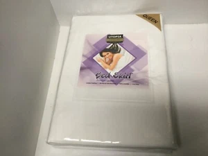 Queen Size Utopia White Bed Skirt 4 Sided Wrinkle and Fade Resistant New F39 - Picture 1 of 3