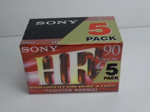 SONY HF 5x KASSETTEN NEW UNUSED OVP  EINGESCHWEISST 90min POSITION NORMAL - Picture 1 of 3