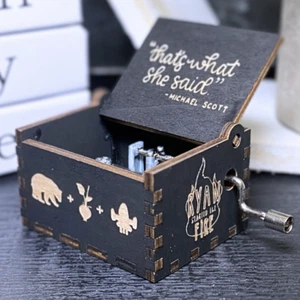 The Office Music Box Tv Show Dunder Mifflin Michael Scott Dwight Manual Crank - Picture 1 of 9