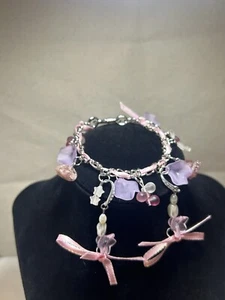 Bracelet, Earrings Set Silver Plated cubic zirconia,Quartz Crystal Rock & Stars - Picture 1 of 10