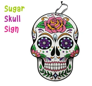 "Letrero Calavera de Azúcar Día de Muertos Halloween Decoración Calavera Esqueleto Casa Embrujada 13" - Imagen 1 de 1