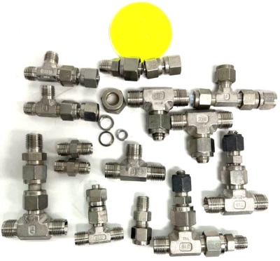 LOTE SURTIDO PARKER SS 9/16"/ 7/16" TEE SWAGELOK CRIMPADO MONTAJE LOTE DE 15 Foto 1 de 4