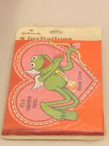 ¿Años 80? Muppets Kermit Muppets invitaciones a fiesta de San Valentín - Imagen 1 de 4