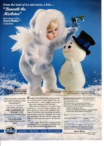 Anuncio estampado de colección muñeca 9 pulgadas bebé nieve muérdago Ashton Drake 1995 - Imagen 1 de 1
