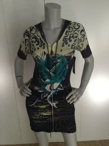 Cardigan Ed Hardy Shark Rose abito full zip con cappuccio taglia L - Foto 1 di 11