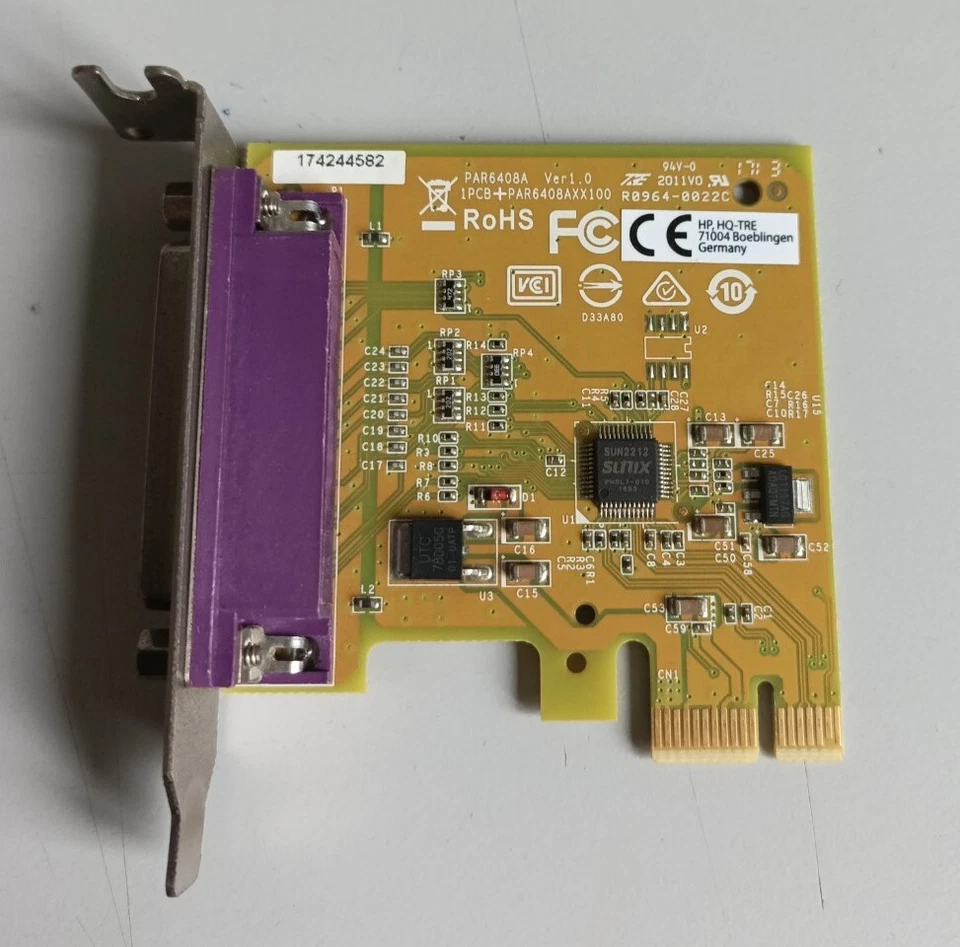 SUNIX PAR6408A 0VG832 LPT PCIe x1 LP - Immagine 1 di 3