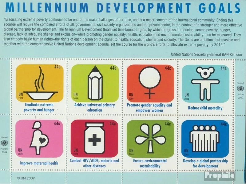 Naciones Unidas - nuevo York 1162-1169 Sheetlet sobres primer día 2009 Entwicklu - Imagen 1 de 1