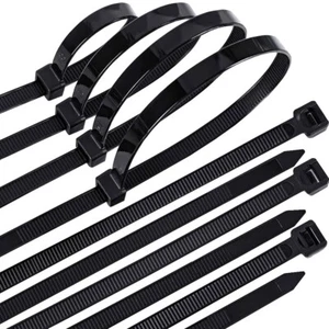 1000 BULK~18" BLACK CABLE ZIP TIES Heavy Duty UV Resistant UL 6/6 Nylon - Picture 1 of 17