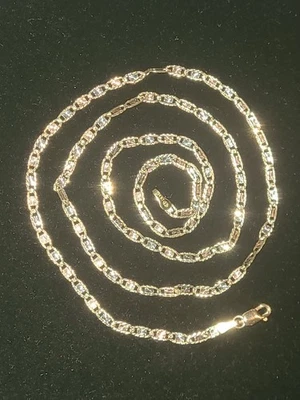 14k Gold Chain, Solid Gold Chain,  Tri Color Gold Chain,  Solid Gold Chain 20"  - Image 1 of 4