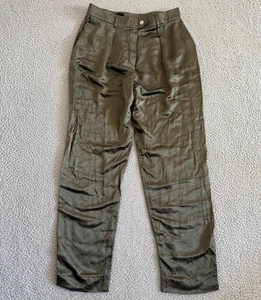 Escada Margaretha Ley Satin Pants sz 8 High Rise Pleated Trousers Designer - Picture 1 of 8