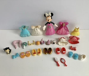 Disney Mattel Minnie Mouse Dress Up Dolls Shoes Rubber Dresses Bows Lot - Picture 1 of 8