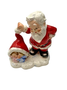 Vintage Lefton Weihnachtsmann Mütze Engel Babys Keramik Weihnachtsfigur Taiwan - Bild 1 von 20
