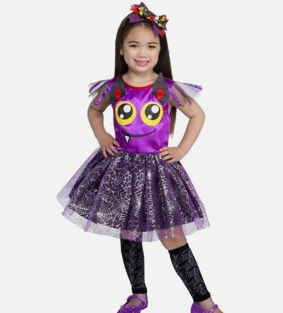 Batty Beauty Purple Tutu Dress Dot Costume Toddler Girls Size 2T New! - Image 1 of 1